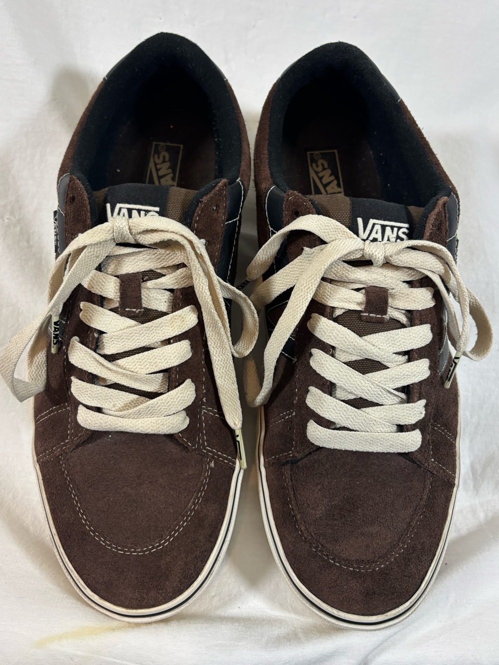 Vans Brown Suede Leather Low Top Skate Sneakers Mens 10.5 Y2K Skater Streetwear